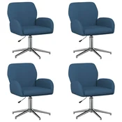 vidaXL vidaXL Vrteči pisarniški stoli 4 kos 54 x 58 x 90 cm Modra Blago, (5000302350)