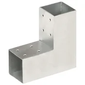 Vidaxl vidaXL L-oblikovani spojnik za stebre, pocinkana kovina, 71x71 mm