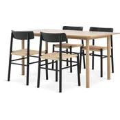 ALSTED D160 sto hrast + 4 ISLEV stolice crna/natur