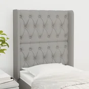 Vidaxl vidaXL Vzglavje s krilci svetlo sivo 83x16x118/128 cm blago