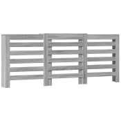 Vidaxl Pokrov za radiator siv sonoma 205x21,5x83,5cm inženirski les