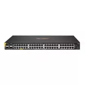 HPE Hewlett Packard Enterprise Aruba 6000 48G Class4 PoE 4SFP 370W Managed L3 Gigabit Ethernet (10/100/1000) Power over Ethernet (PoE) 1U (R8N85A)