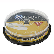 HP DVD-R, DME00026-3, 4.7GB, 16x, kutija za kolače, pakiranje od 10 komada, bez mogućnosti printanja, 12 cm, za arhiviranje podataka