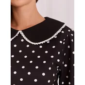 Črna elegantna bluza s pikami