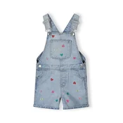 MINOTI Hlače z naramnicami moder denim / rumena / roza / rdeča