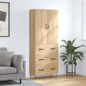 Greatstore Visoka komoda sonoma hrast 69,5x34x180 cm inženirski les