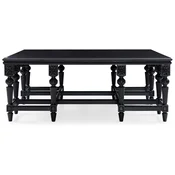 Casa Padrino luxury baroque coffee table black - Handmade solid wood living room table in baroque style - Living room furniture in baroque style - Baroque furniture