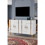 Hanah Home komoda Ilay 120, 120 cm, bela / zlatna