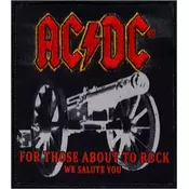 AC/DC Canon Woven Logo Našitek za šivanje 80 x 90 mm
