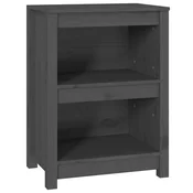Vidaxl Knjižna omara siva 50x35x68 cm trdna borovina