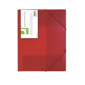 CONNECT mapa PP, z elastiko, A4, 3 cm, prosojno rdeča