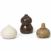 Vaza KOMO, set 3 kosov, kamnita posoda, ferm LIVING