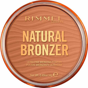 Rimmel Natural Bronzer, 14 g, Sunbronze, Puder (tvar), Lice, Paleta, Normalna koža