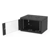 Stenska omara Z-Cube 10U/600/450, steklena vrata, odstranljiv stranski panel, RAL 9005 (varjena konstrukcija - nosilnost 60kg)
