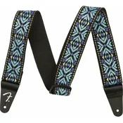 Fender Pasadena Woven Strap Blue Snowflake Tekstilni kitarski pas (Kot novo)
