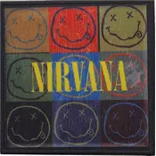 Nirvana Distressed Happy Face Blocks Našitek za šivanje