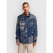 RVCA Dalas Patchwork Cord Shirt dark denim