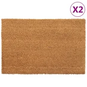 Vidaxl Predpražnik 2 kosa naravne barve 40x60 cm kokosova vlakna