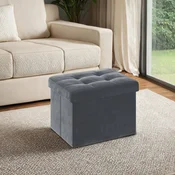 Songmics Shranjevalni otomanski stol 38x38x38 cm Sive barve