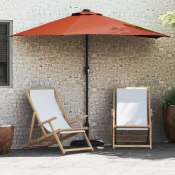 Vrtni suncobran Terakota 294 x 150 x 224 cm Poliester i celik