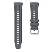 INF Združljiv s Huawei GT6 Pro ukrivljen silikonski pašček s srebrno zaponko Grey, (5000075712)