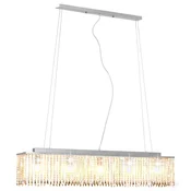 Vidaxl Stropna svetilka s kristalnimi kroglicami srebrna 104 cm E14