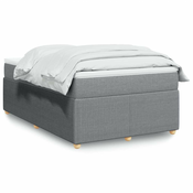 vidaXL vidaXL Boxspring postelja z vzmetnico svetlo siva 120x190 cm blago, (21305591)