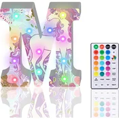 HIYAA LED črka lučka Light Up Letters, 18 barv, daljinsko upravljanje