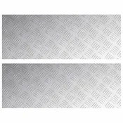 Vidaxl Stopnice Pravokotna 2 szt. srebrna 80 x 30 cm Aluminij
