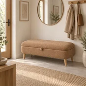 Hanah Home Rena tapacirana klupa s prostorom za odlaganje 90 × 45 × 30 cm, braon