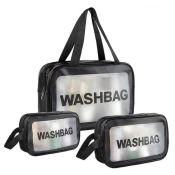 Ljubki dom Toaletna torbica WASHBAG set 3 kos, črna