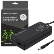 Qoltec polnilnik za električno kolo, skuter 36V | 42V | 2A | 5,5*2,1 | + napajalni kabel