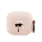 Karl Lagerfeld Etui Karl Lagerfeld Silicone Karl Head 3D za AirPods 3 - roza