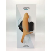 Hollow Straps – Vibrirajoči silikonski strap-on z režo H4 - Svetla koža