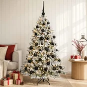 Umjetno božično drevo z okrasnimi kroglami 150 cm 150 LED