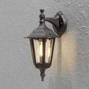 Konstsmide Zunanja stenska svetilka Firenze, črna, spodnja vtičnica, 36 cm - Podeželska hiša/Rustikalna - jasno - Kovina