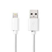 Nedis Lightning kabel USB-A, 1 m, bijeli