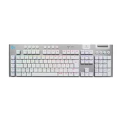 Brezžična igralna tipkovnica Logitech G915 X LIGHTSPEED z nizkoprofilnimi stikali - bela/srebrna (PC)