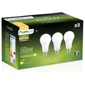 LUMILED 3x LED žarnica E27 A60 24W = 200W 3452lm 3000K Topla svetloba 260°