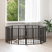 Vrata za pse 8 pcs Crna 60 x 60 cm Cinkani celik