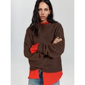 Pull&Bear Pulover čokolada