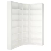 BILLY Ugaon.komb.biblioteka s dod.element, bela, 136/136x28x237 cm