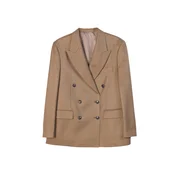 GOBI Cashmere Blazer Double-Breasted Cashmere Suit Blazer sepija