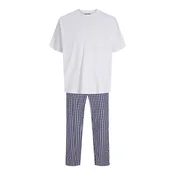 JACK & JONES Dolga pižama JACFLORENCE mornarska / bela