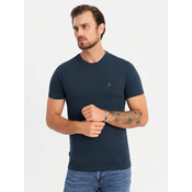 Ombre Tri-color mens cotton t-shirt - white and navy blue