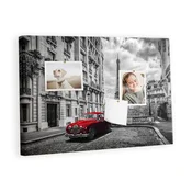 tulup.si Plošča iz plute Old car city 60x40 cm Kovinski zatiči