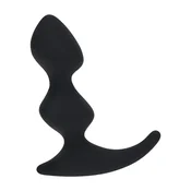 Gardj Europe Silikonski masažer za prostato Full Double Ripple – črn