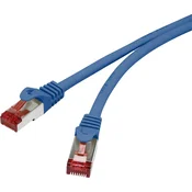 Renkforce Renkforce RF-4979746 RJ45 omrežni kabel\, Patch kabel CAT 6 S/FTP 1.00 m modra z zaščitnim zapornim zatičem\, pozlačeni konektorji\, ognjevaren 1 kos, (20417886)