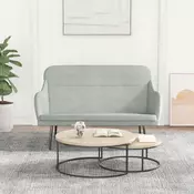 Vidaxl vidaXL Klop svetlo siva 110x76x80 cm oblazinjena z žametom