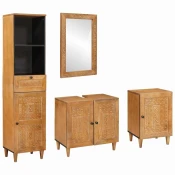 vidaXL Komplet pohištva za kopalnico 4 pcs Rjava 38 x 33 x 160 cm